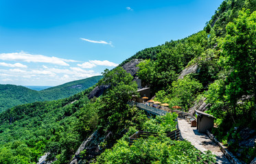 Fototapeta premium Much of the beauty you will see from hiking your way up to the top of Chimney rock and beyond it.