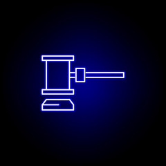 Elections auction icon in neon style. Signs and symbols can be used for web, logo, mobile app, UI, UX