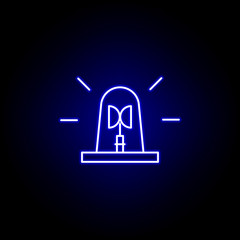 Elections siren icon in neon style. Signs and symbols can be used for web, logo, mobile app, UI, UX