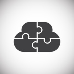 Puzzle icon on background for graphic and web design. Simple vector sign. Internet concept symbol for website button or mobile app.