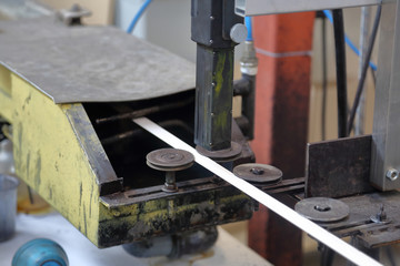 Industrial equipment at the plant for the production of high-tech wires and specialized cables
