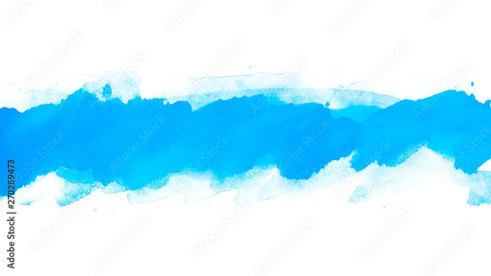 Poster yellow watercolor strip band with paper texture and brush strokes for design element multilayer brus