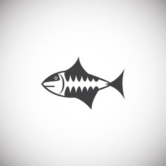 Fish icon on background for graphic and web design. Simple illustration. Internet concept symbol for website button or mobile app.