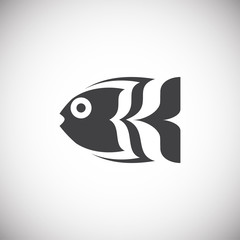 Fish icon on background for graphic and web design. Simple illustration. Internet concept symbol for website button or mobile app.