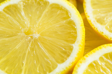 Lemon slices closeup