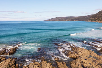 The spectacular coastline along the Ocean Road in Victoria, Australia.