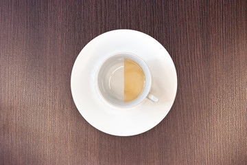 top view latte Cup / latte Cup with saucer