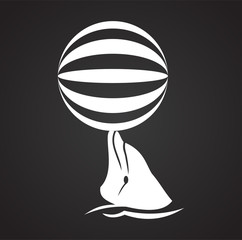 Dolphin icon on background for graphic and web design. Simple illustration. Internet concept symbol for website button or mobile app.