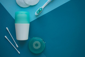 A deodorant or antiperspirant, cotton pads for face and buds for ears, brushtooth and dental floss...