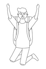 Tourist boy cartoon with bag design