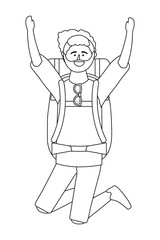 Tourist boy cartoon with bag design