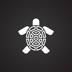 Sea turtle icon on background for graphic and web design. Simple illustration. Internet concept symbol for website button or mobile app.