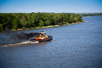 Tugboat on the Savannah River in Georgia