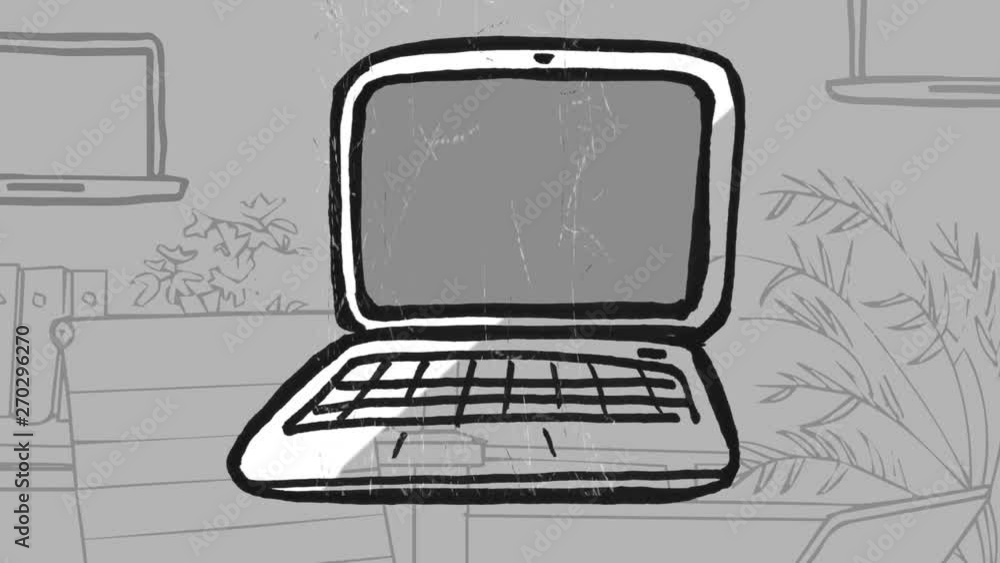 Poster digital animation of a laptop computer