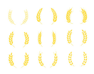 Wheat grains set. A set of icons ready to use in your design. Vector icons can be used on different backgrounds. EPS10.	