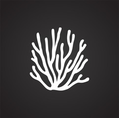 Coral icon on background for graphic and web design. Simple illustration. Internet concept symbol for website button or mobile app.