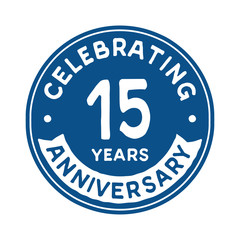 15 years anniversary logo template. Vector and illustration.