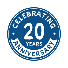 20 years anniversary logo template. Vector and illustration.