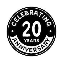 20 years anniversary logo template. Vector and illustration.