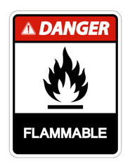 Danger Flammable Symbol Sign Isolate On White Background,Vector Illustration