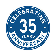 35 years anniversary logo template. Vector and illustration.