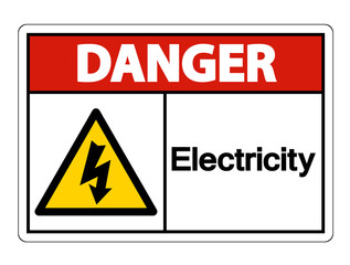 Danger Electricity Symbol Sign Isolate On White Background,Vector Illustration