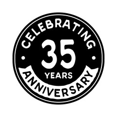 Fototapeta premium 35 years anniversary logo template. Vector and illustration.