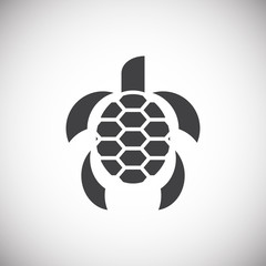 Obraz premium Sea turtle icon on background for graphic and web design. Simple illustration. Internet concept symbol for website button or mobile app.