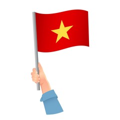 Vietnam flag in hand icon