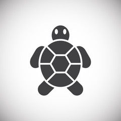 Obraz premium Sea turtle icon on background for graphic and web design. Simple illustration. Internet concept symbol for website button or mobile app.