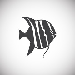 Fish icon on background for graphic and web design. Simple illustration. Internet concept symbol for website button or mobile app.