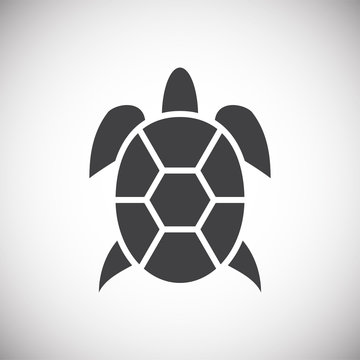 Sea turtle icon on background for graphic and web design. Simple illustration. Internet concept symbol for website button or mobile app.
