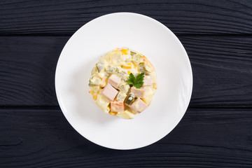 Traditional Mayonnaise Russian salad olivier