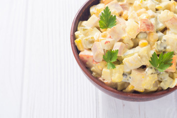 Traditional Mayonnaise Russian salad olivier