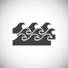 Wave icon on background for graphic and web design. Simple vector sign. Internet concept symbol for website button or mobile app.