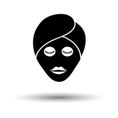 Woman Head With Moisturizing Mask Icon