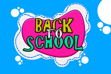 Text back to school of colorful. Flyers sales, covers, Leaflets, cards, envelopes. No people