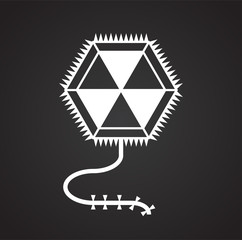 Kite icon on background for graphic and web design. Simple illustration. Internet concept symbol for website button or mobile app.