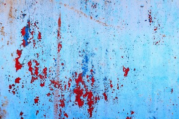 Old painted iron blue texture background.