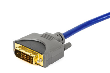 DVI plug on white background
