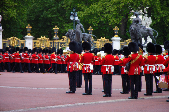 Royal Palace Guard's Band At Queens Birthday Celebration Rehearsal 2019. Buckingham Palace, London, UK.