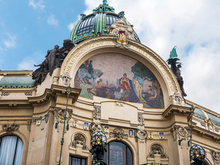 Fototapeta premium the Municap hall and the Powder Tower in Prague in the Czech Republic