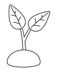 Isolated plant with leaves design