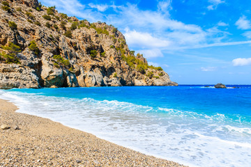 Obraz premium View of idyllic Achata beach and azure sea, Karpathos island, Greece