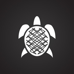 Sea turtle icon on background for graphic and web design. Simple illustration. Internet concept symbol for website button or mobile app.