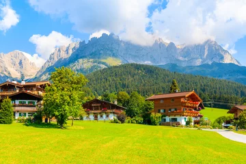 Foto op Canvas Traditional alpine houses in village of Going am Wilden Kaiser on beautiful sunny summer day, Tirol, Austria © pkazmierczak