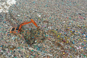 Plastic pollution crisis. Garbage sent to Malaysia for recycling is instead dumped in a huge landfill
