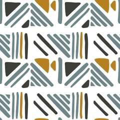 Seamless hand draw Folk pattern. weave lines ornament.