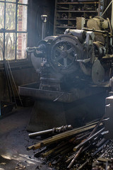 Heavy machine in a workshop