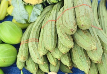 fresh luffa in market
